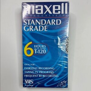 Maxwell Video Cassette Standard Grade 6 Hours T-120 NEW